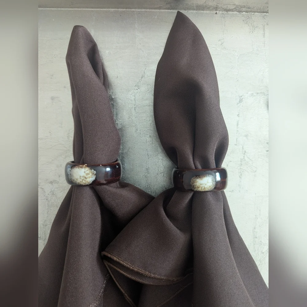 Pfaltzgraff Dark Brown Napkin Ring Set
